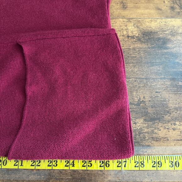 Pure Jill Open Cardigan Medium Dark Red Cotton Wool Lagenlook Quiet Luxury EUC - Picture 6 of 11